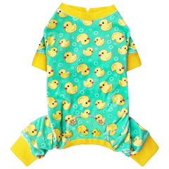 KYEESE pijama para perro con terciopelo suave y patitos amarillos, cómodo para uso diario