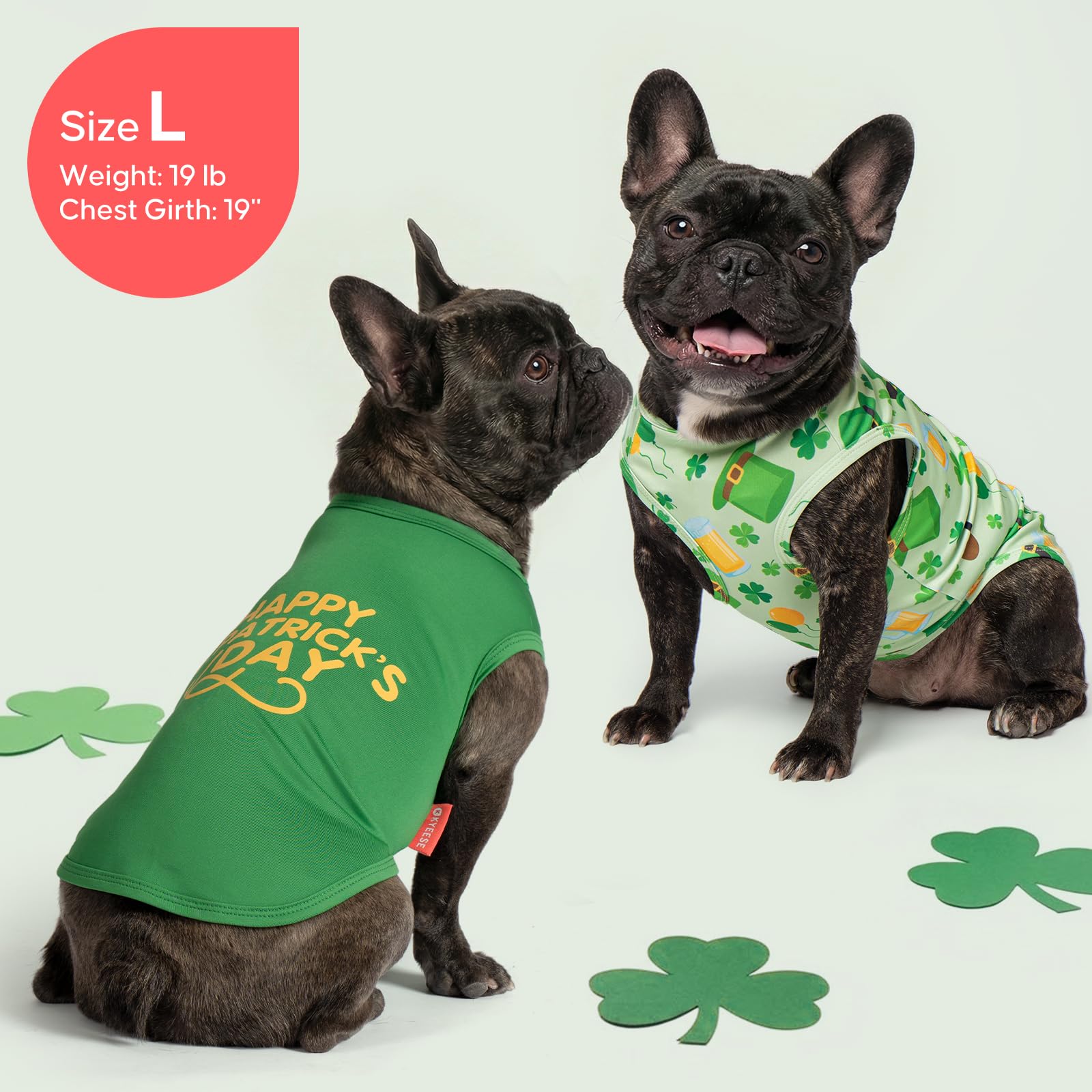 KYEESE ajuste cómodo para perro San Patricio durante actividades.