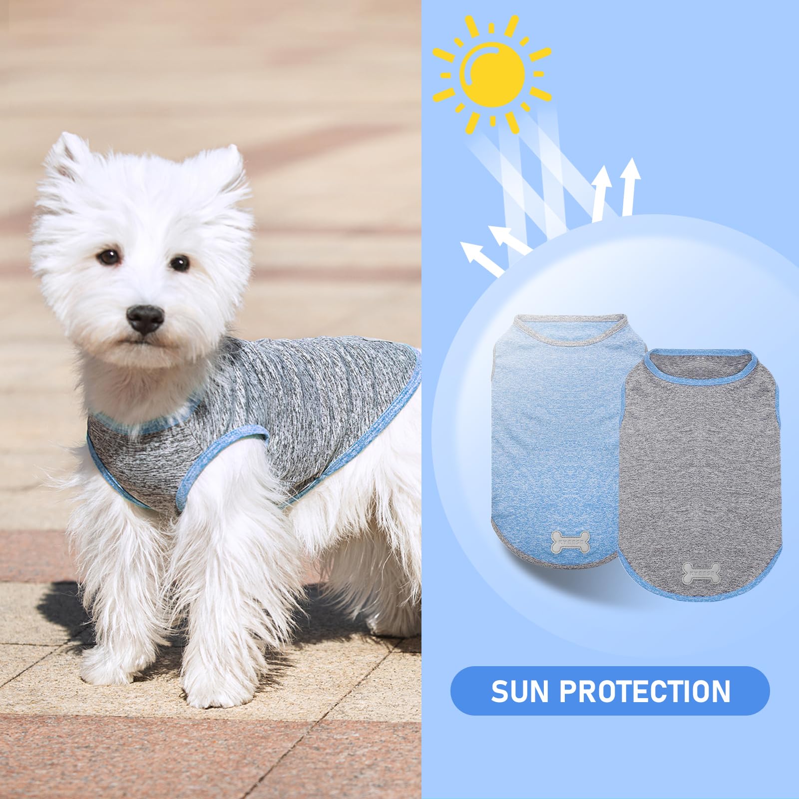 KYEESE camiseta perro protección solar para días soleados y paseos al aire libre.
