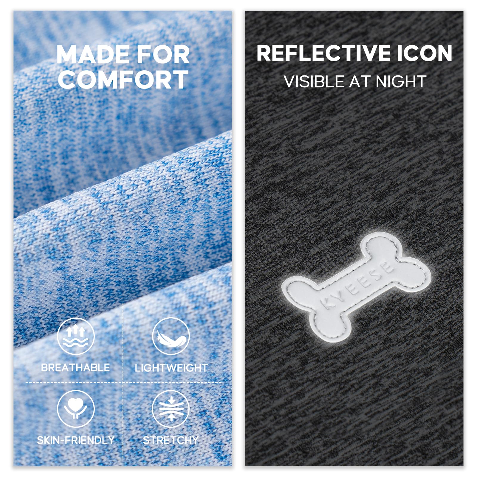 KYEESE camiseta reflectiva para mayor visibilidad en paseos nocturnos.