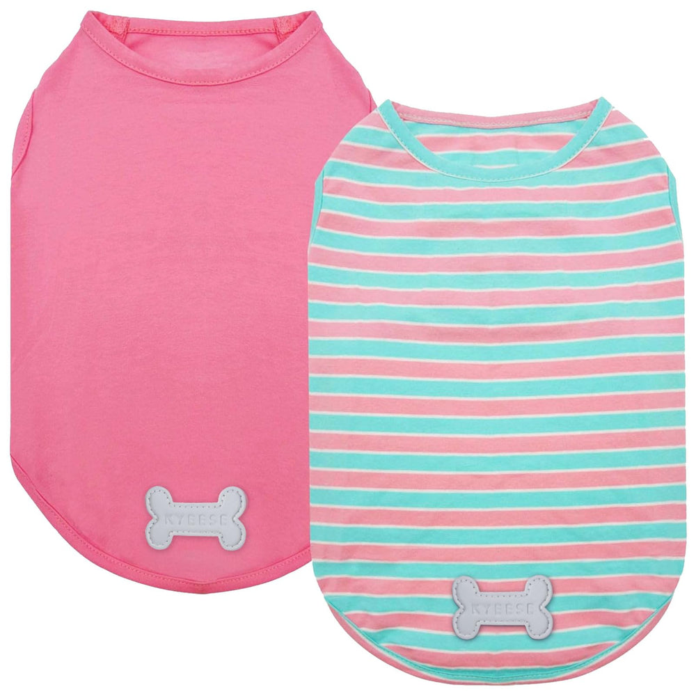 Camiseta KYEESE para perro rosa, vista frontal, cómodo para paseos diarios