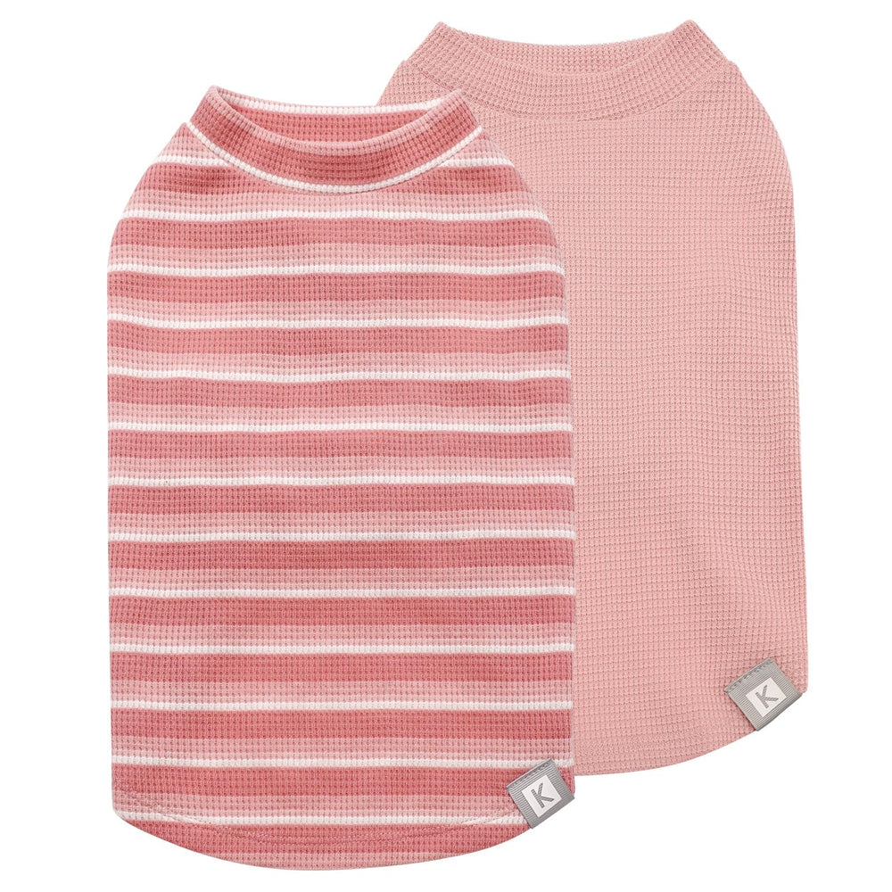 kyeeese camiseta para perro waffle sin mangas rosa, suave y transpirable para uso diario.