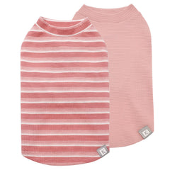 kyeeese camiseta para perro waffle sin mangas rosa, suave y transpirable para uso diario.
