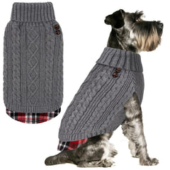 KYEESE suéter para perro con cuello alto y tejido suave, ideal para abrigar días fríos.
