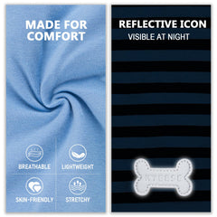 Camiseta KYEESE para perro, etiqueta reflectante, frontal, mayor visibilidad en salidas nocturnas.