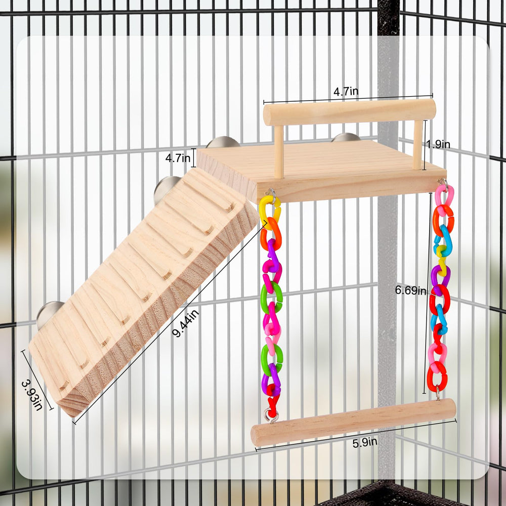Kyouki percha oscilante para aves, mejora equilibrio y ejercicio.
