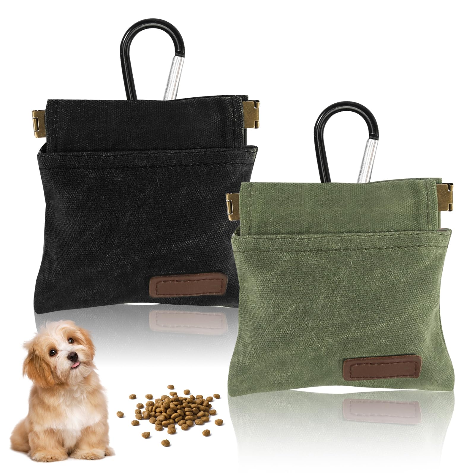 Kzanvov bolsa premio perro cierre automatico verde, ideal para entrenamiento