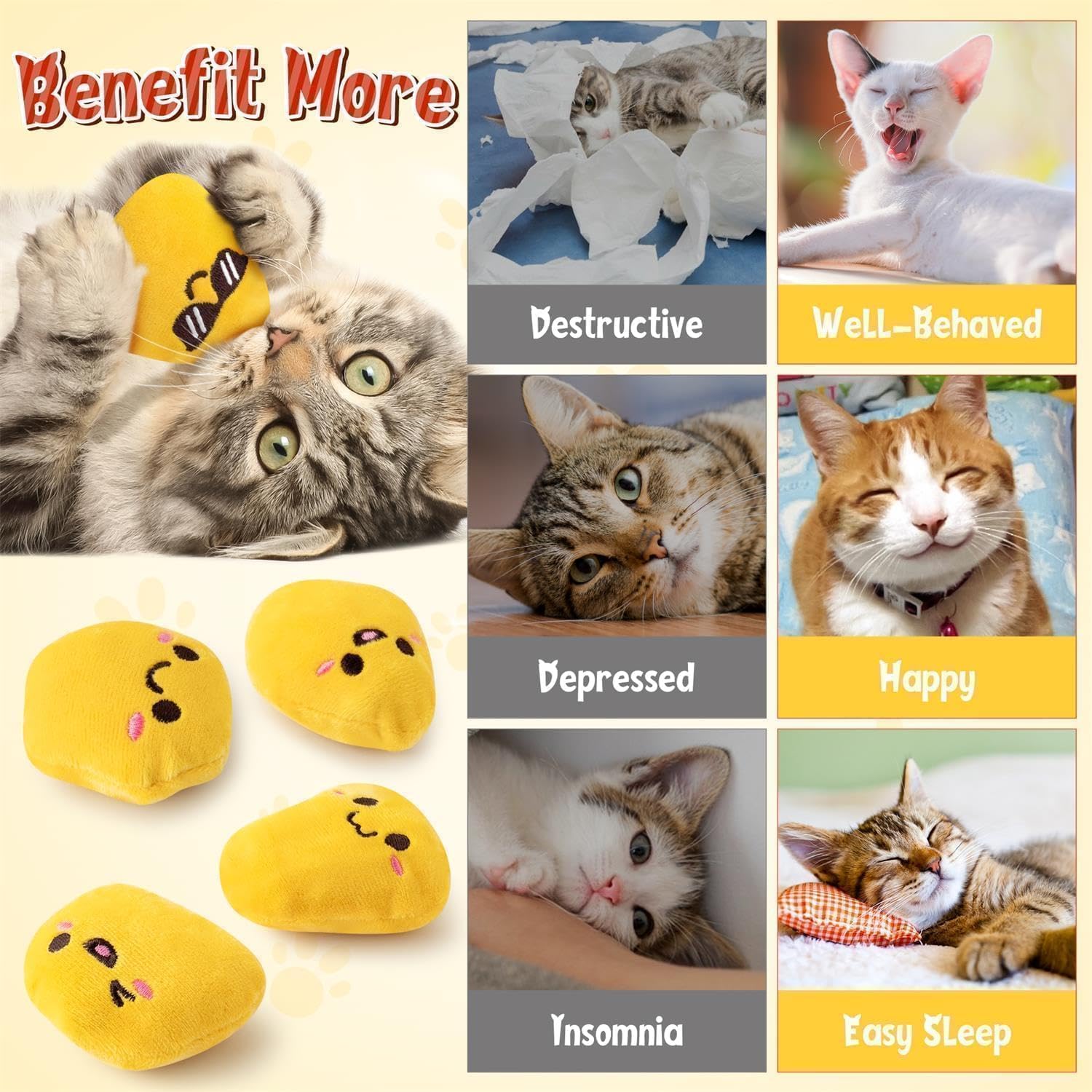 L1rabe Nuggets con hierba gatera: tamaño compacto para gatitos y juegos rápidos.
