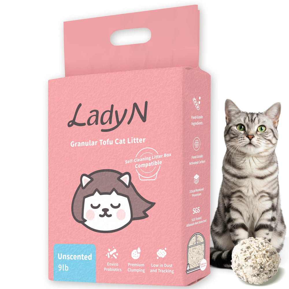 Lady N Granular Tofu: caja de arena automática, mejora la limpieza diaria.