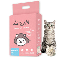 Lady N Granular Tofu: caja de arena automática, mejora la limpieza diaria.
