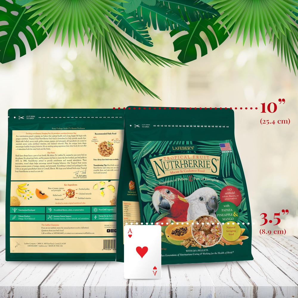 LAFEBER'S Nutri-Berries promueven estimulación y ejercicio del pico para aves curiosas