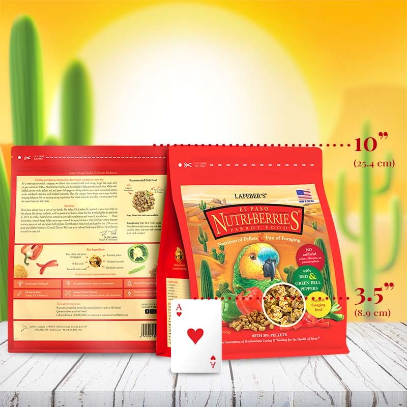 LAFEBER'S El Paso Nutri-Berries en jaula, opción completa para la dieta del loro.