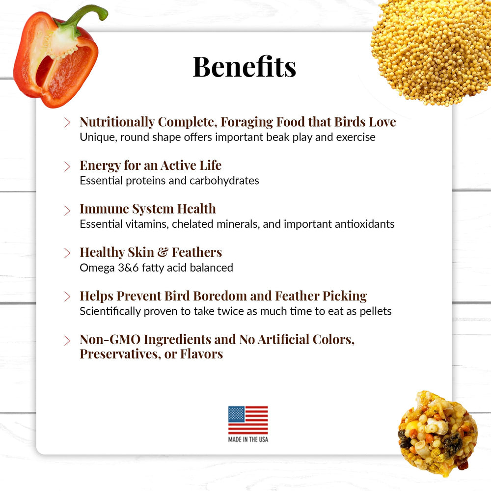 LAFEBER'S El Paso Nutri-Berries sin colorantes artificiales para aves saludables.