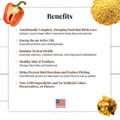 LAFEBER'S El Paso Nutri-Berries sin colorantes artificiales para aves saludables.