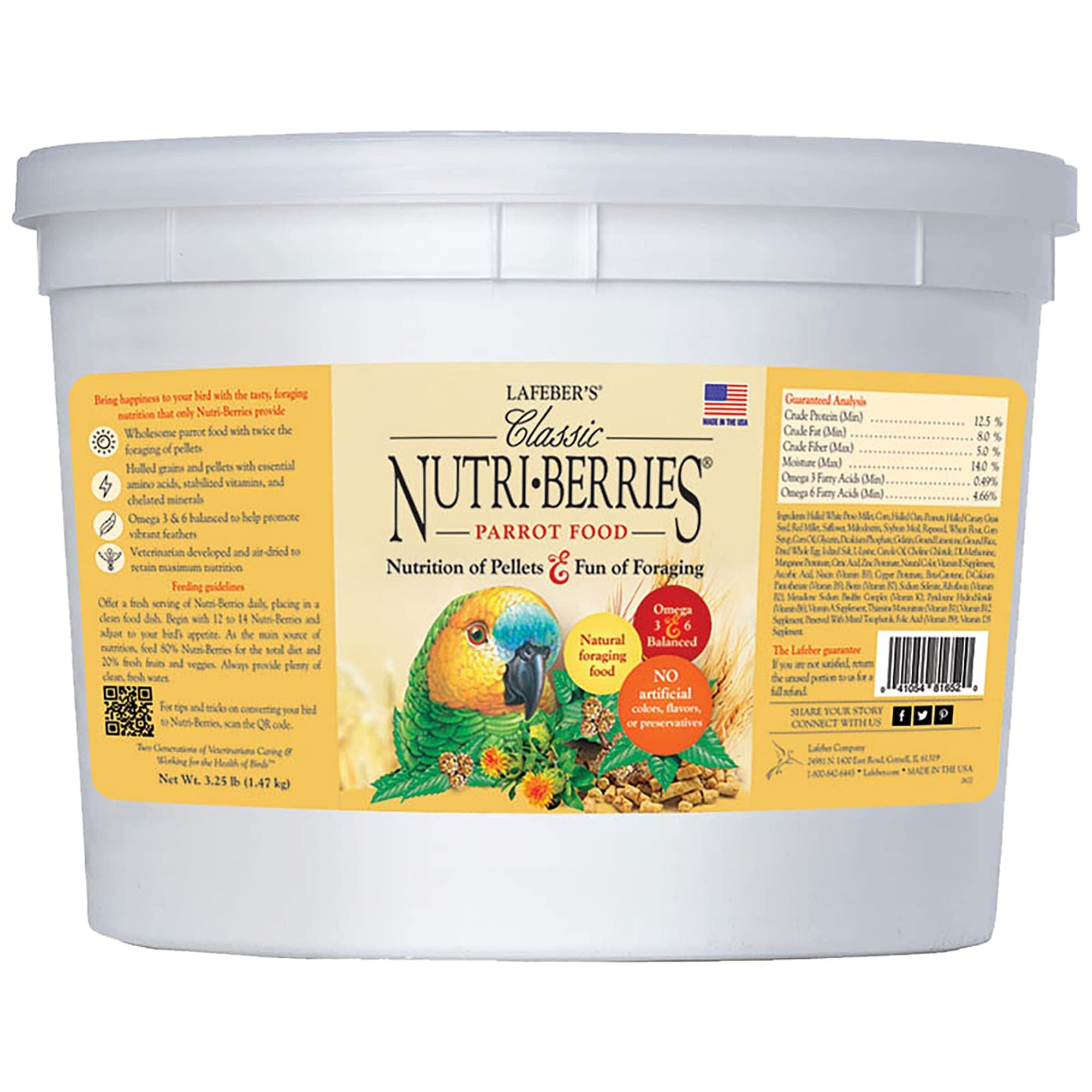 LAFEBER'S Nutri-Berries en envase de 3.25 lb, práctico para alimentación diaria