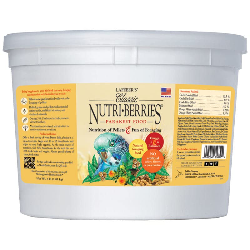 LAFEBER'S Nutri-Berries, forma redonda, ideal para forrajeo y juego del pico.