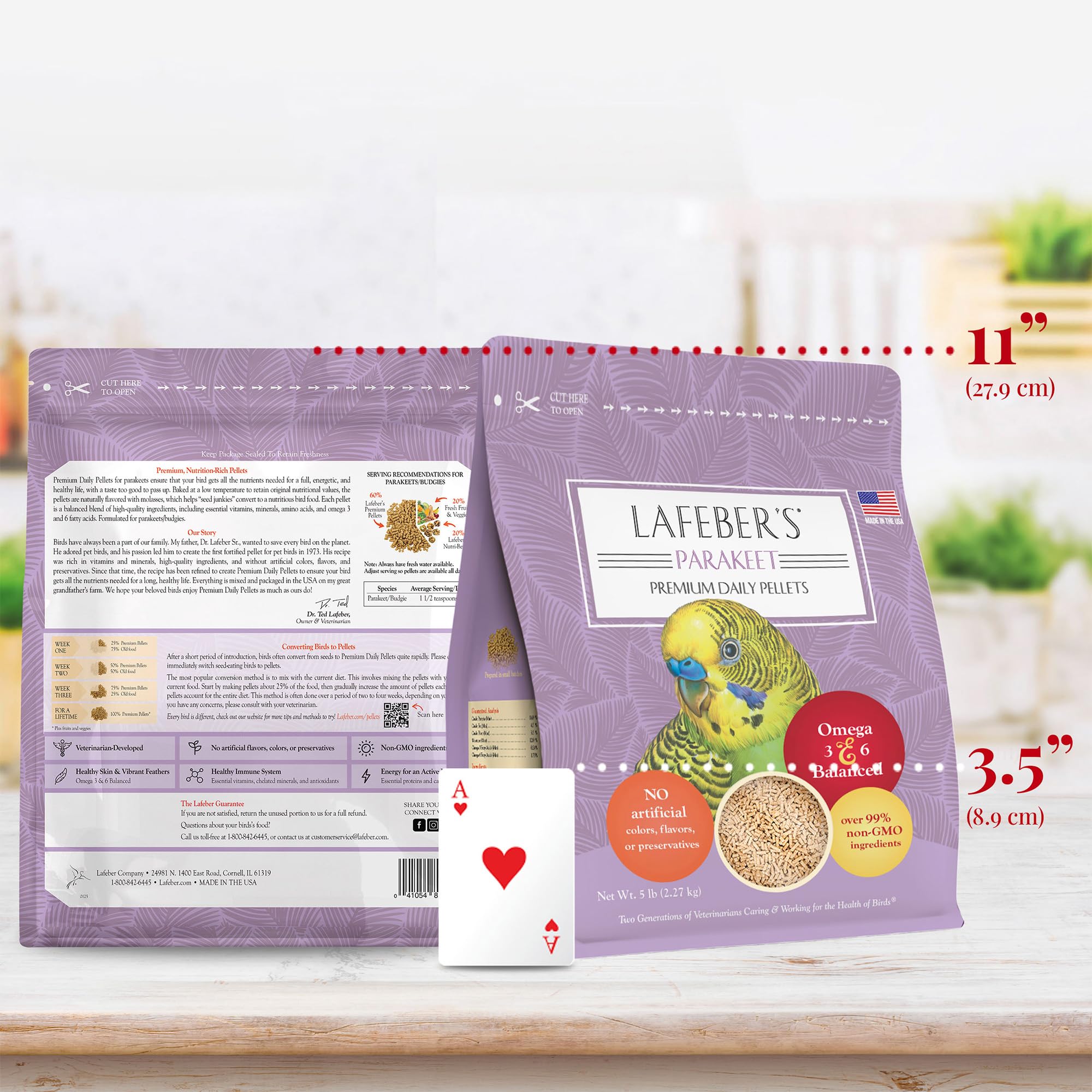 LAFEBER'S pellets para periquitos, fórmula completa para la dieta diaria.