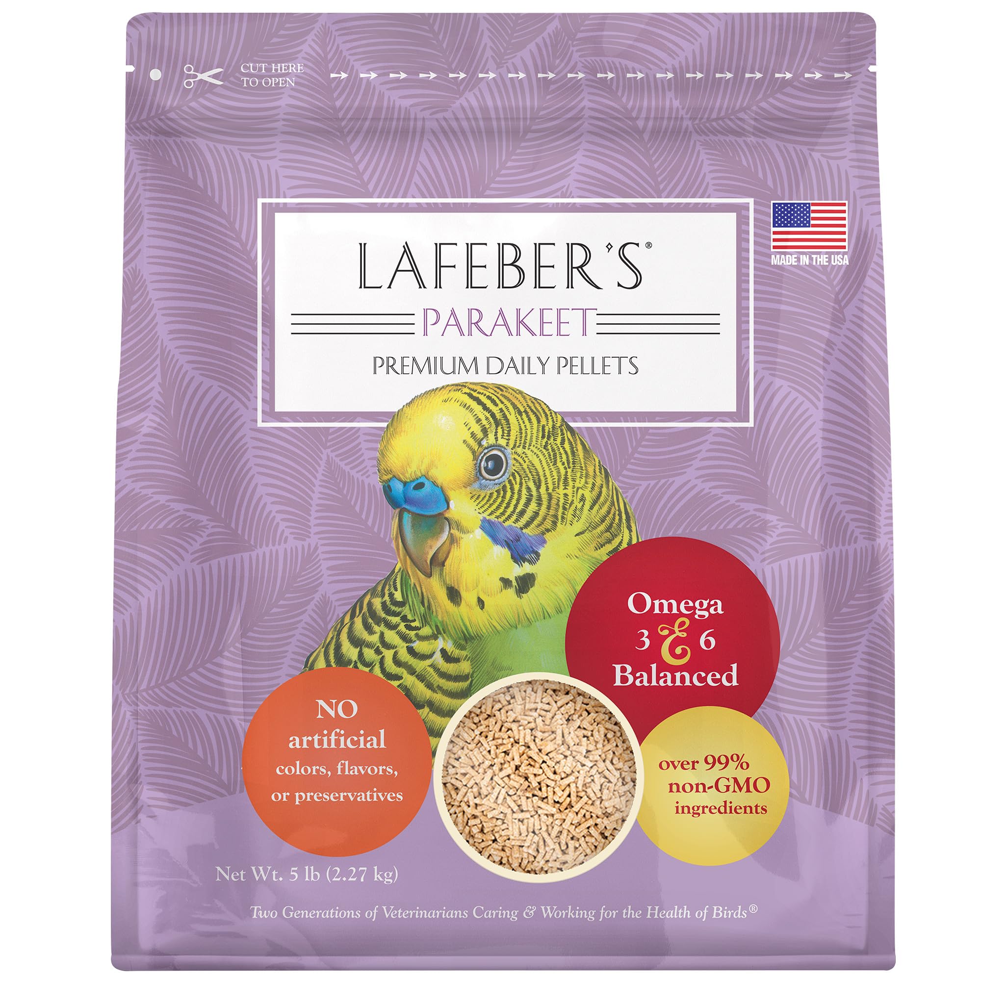 LAFEBER'S pellets premium para periquitos, dieta diaria de alta calidad.