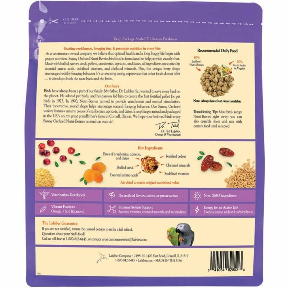 Troqueles de albaricoques en Nutri-Berries para loros, merienda natural
