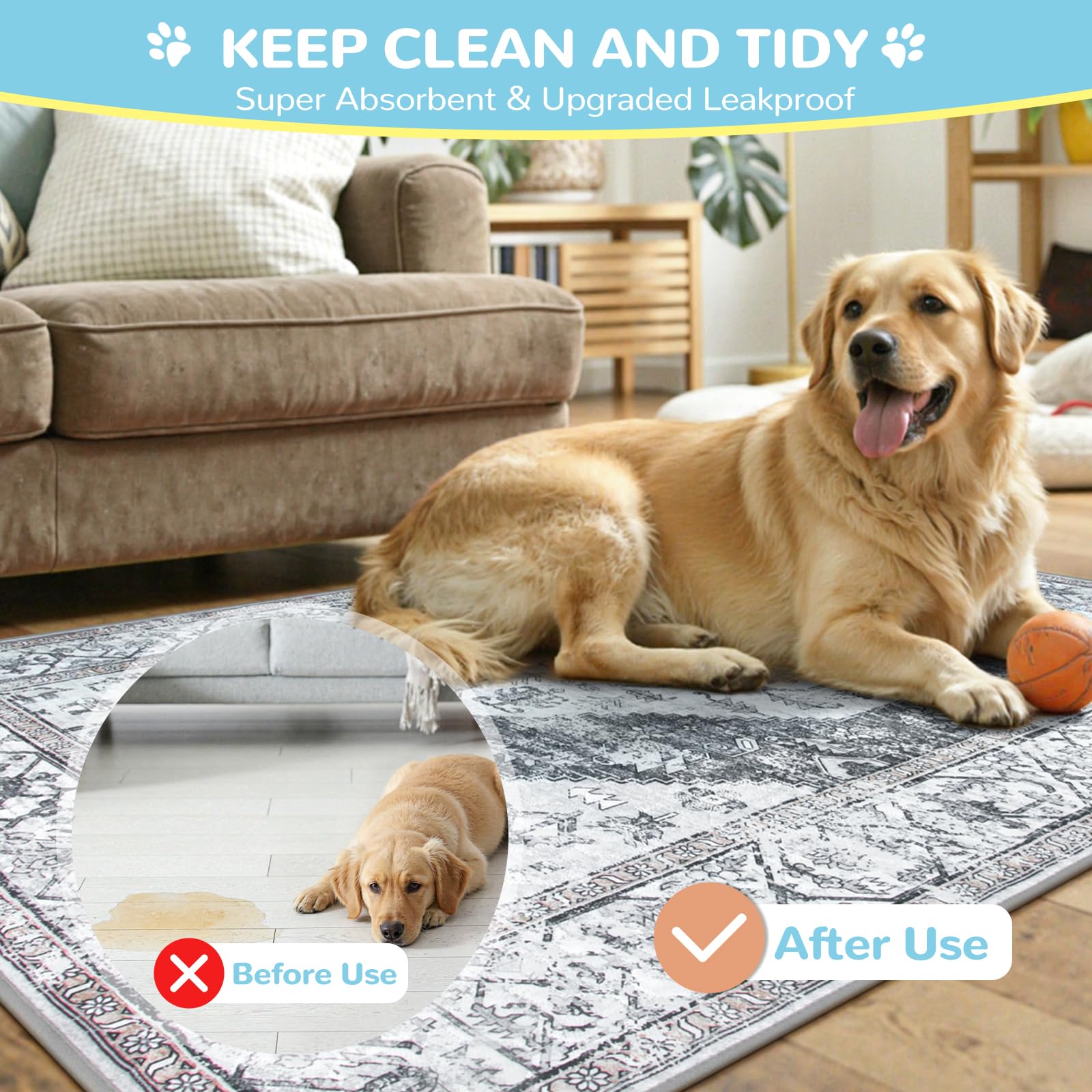Lahome almohadillas impermeables para perros que protegen el suelo durante el juego