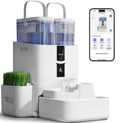 Bebedero automático LALAHOME 10L, vista general, ideal para varias mascotas