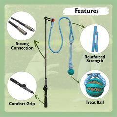 Lamfer Flirt Pole con pelota masticable y recompensa para atracción