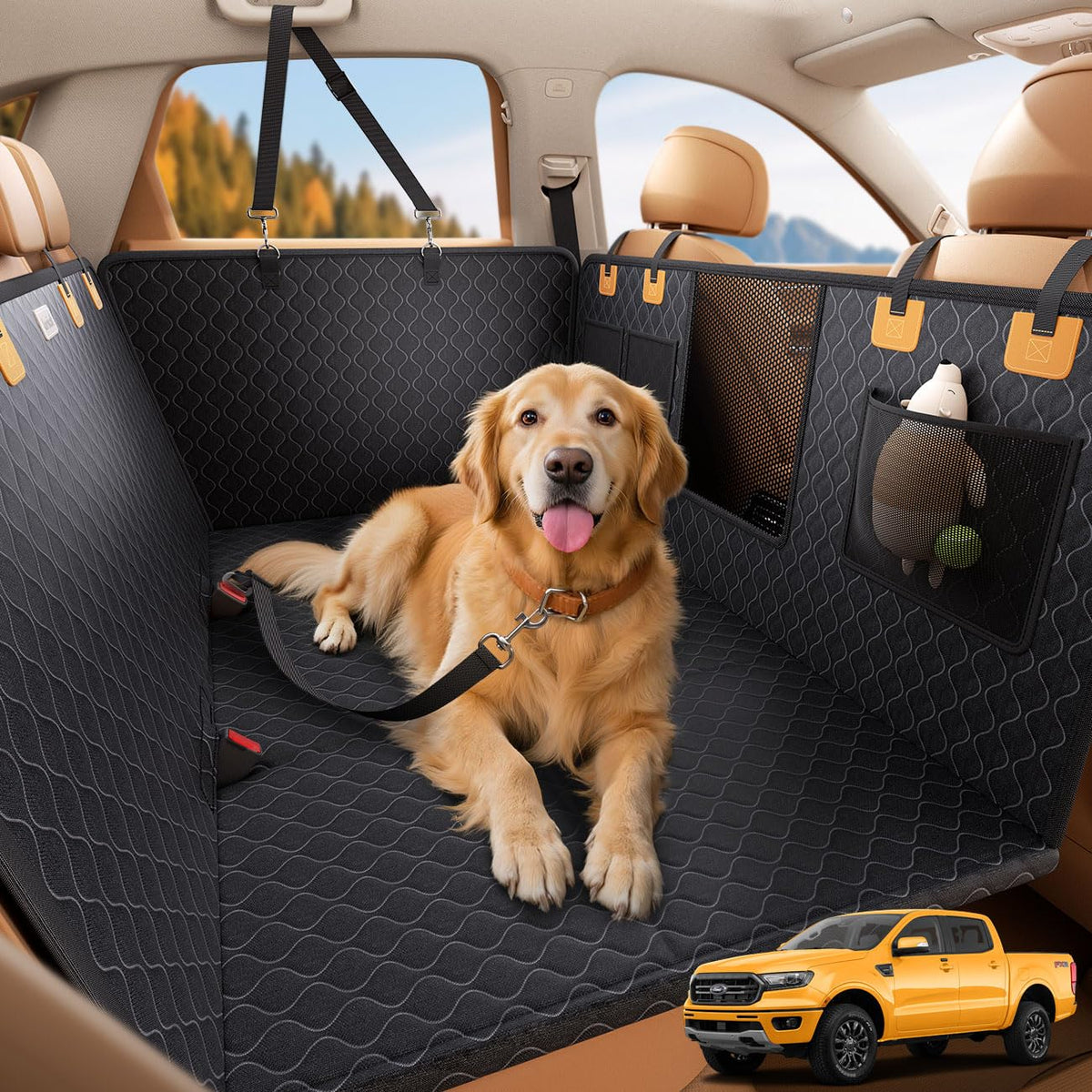 Lamicall extensor trasero para coche, cobertura amplia para viajes seguros con tu perro
