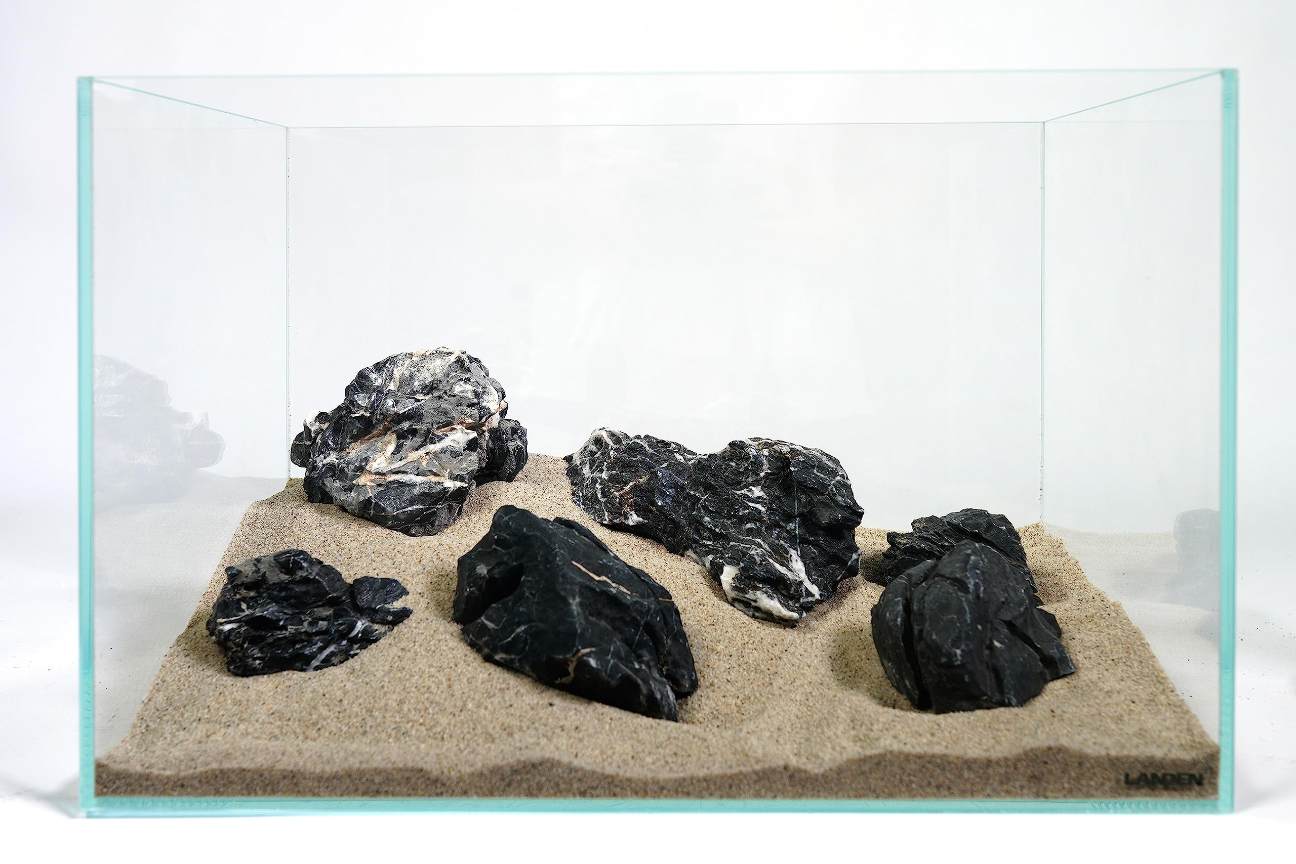 Piedra LANDEN Seiryu oscura muestra rugosidad para rocas decorativas.