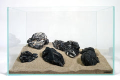 Piedra LANDEN Seiryu oscura muestra rugosidad para rocas decorativas.