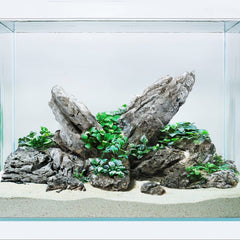 Piedras LANDEN Seiryu para acuario con cascadas subacuáticas, belleza natural y estabilidad.
