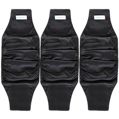 Langsprit banda ventral para perro macho, pack de 3, negro, absorbe líquidos.