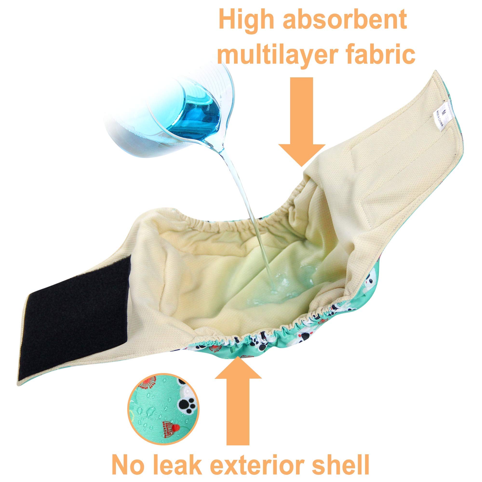 Langsprit bandes abdominales pour chien mâle Koala moyenne, protège-meubles et sols.