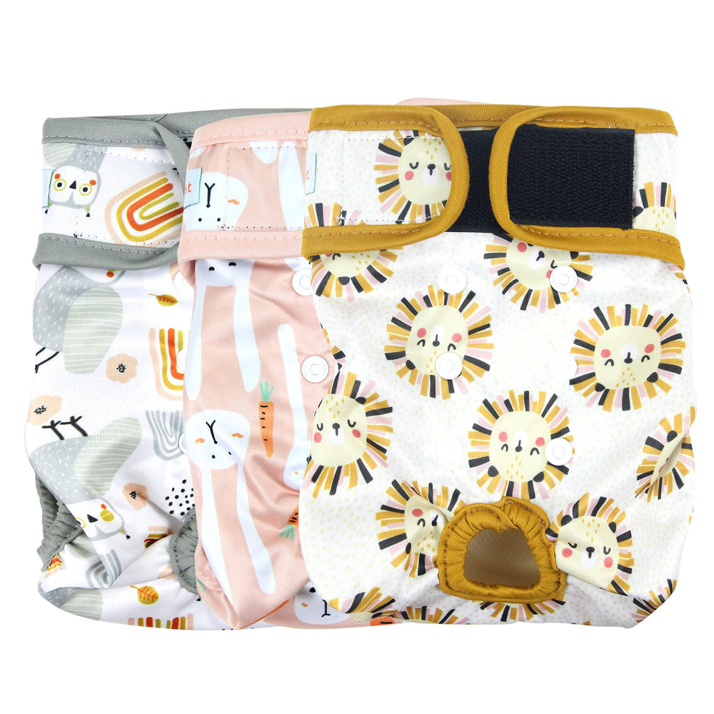 Pañales Langsprit para perras, diseño Conejo, comodidad diaria y protección ante fugas.