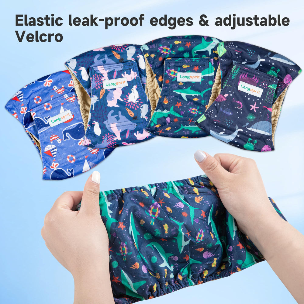 Langsprit pañales para perros machos, disponibles en tallas S-XL para ajuste seguro.