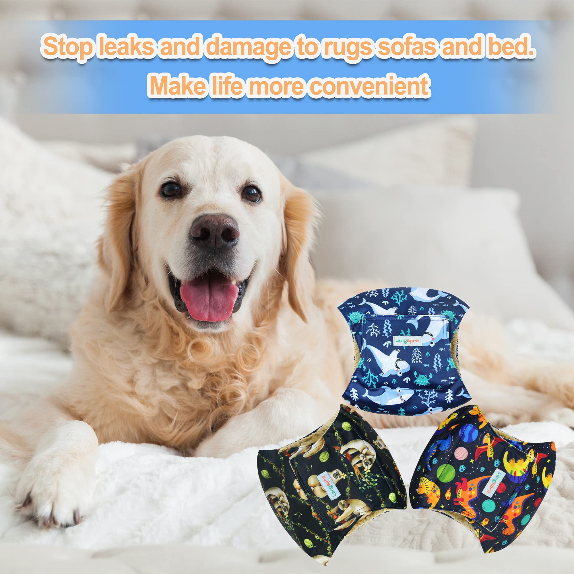 Langsprit banda barriga para perros, patrones variados para lucir mejor.