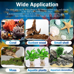 LANGXINST pegamento acuario para coral y rocas, fijación estable.