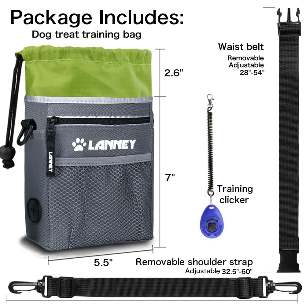 LANNEY bolsa-premios-perros-bolsillo-frontal-movil para entrenamiento sin interrupciones.