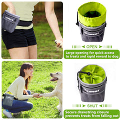 LANNEY bolsa-premios-perros-cinturon-ajustable ofrece ajuste cómodo.