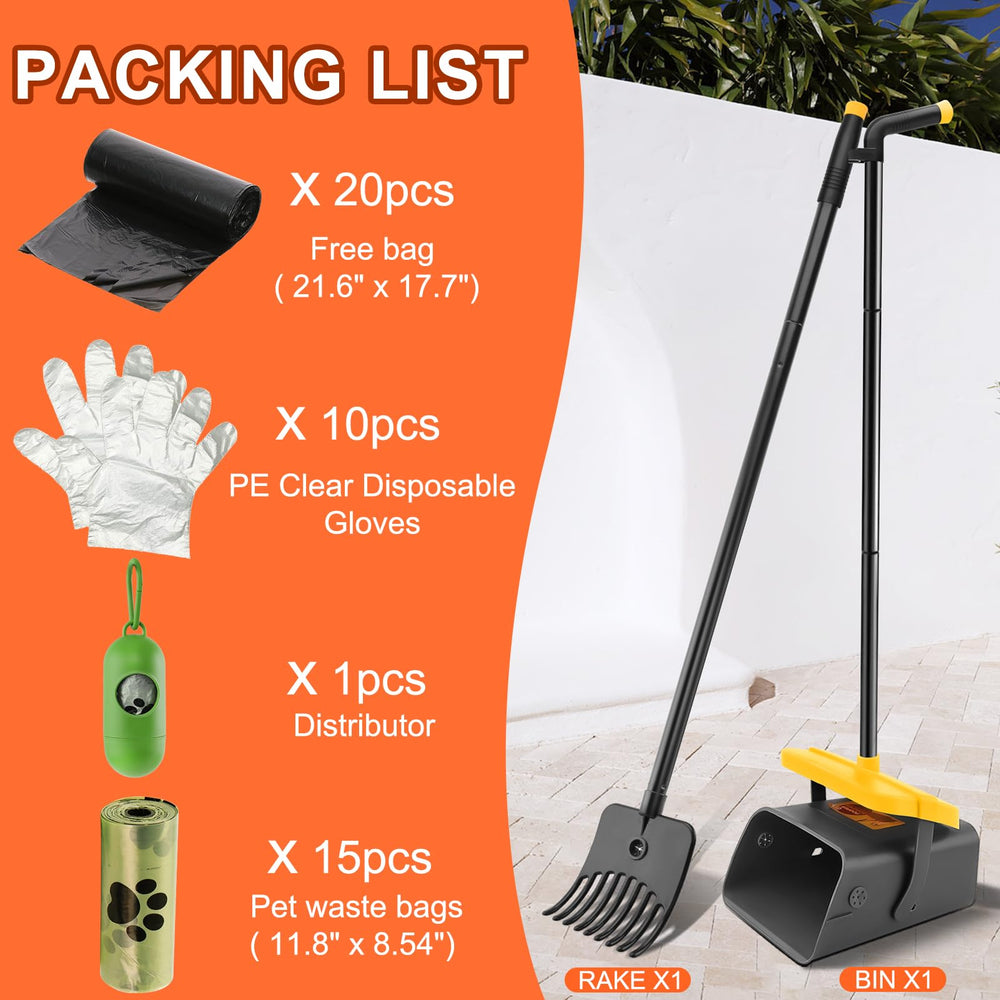 LANNEY Pooper Scooper uso multiesuperficie en césped, concreto y grava