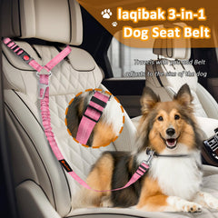 Laqibak correa-asiento-perro-auto 360° giro, evita enredos durante la conducción.
