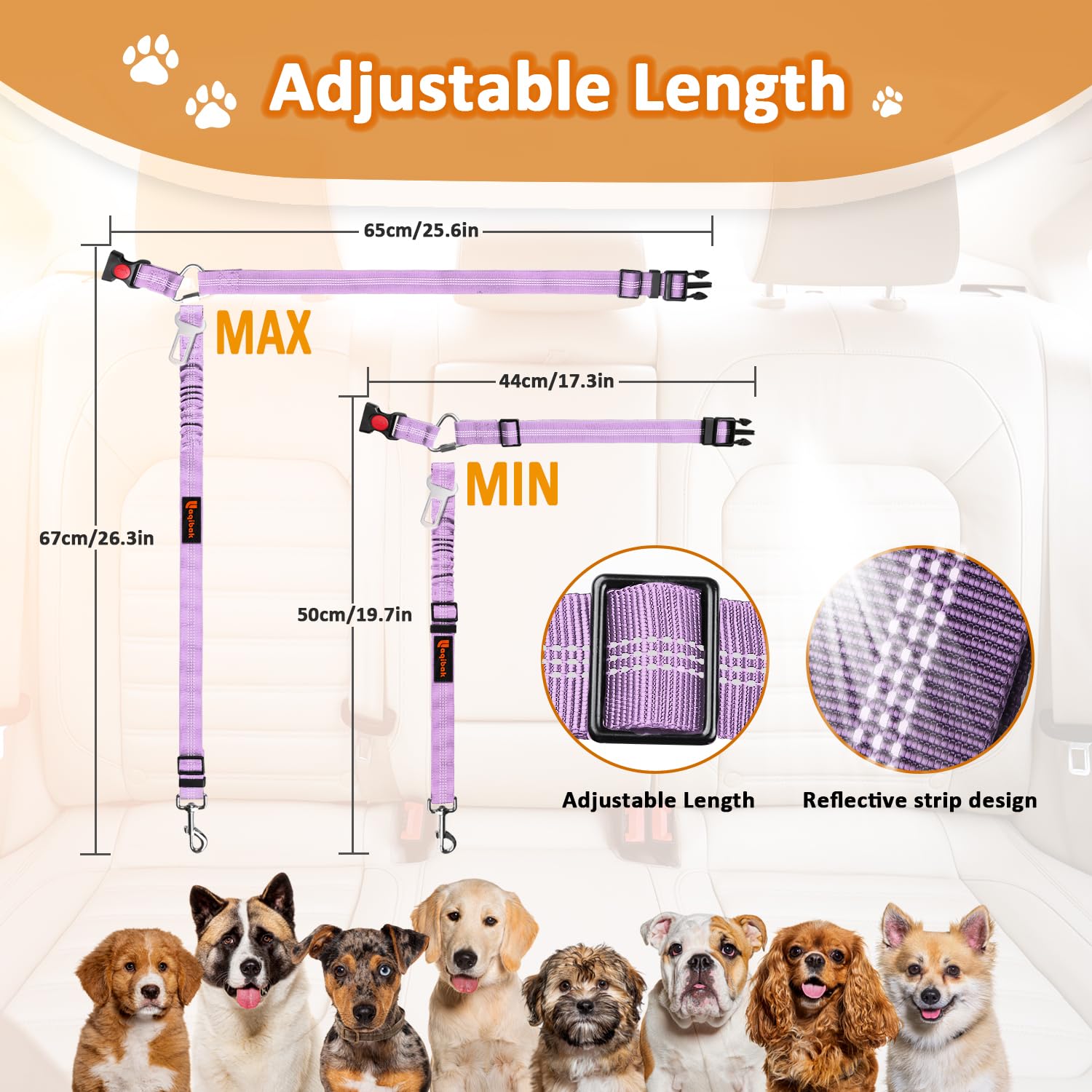 Laqibak correa de coche de uso sencillo, regalo ideal para amantes de mascotas