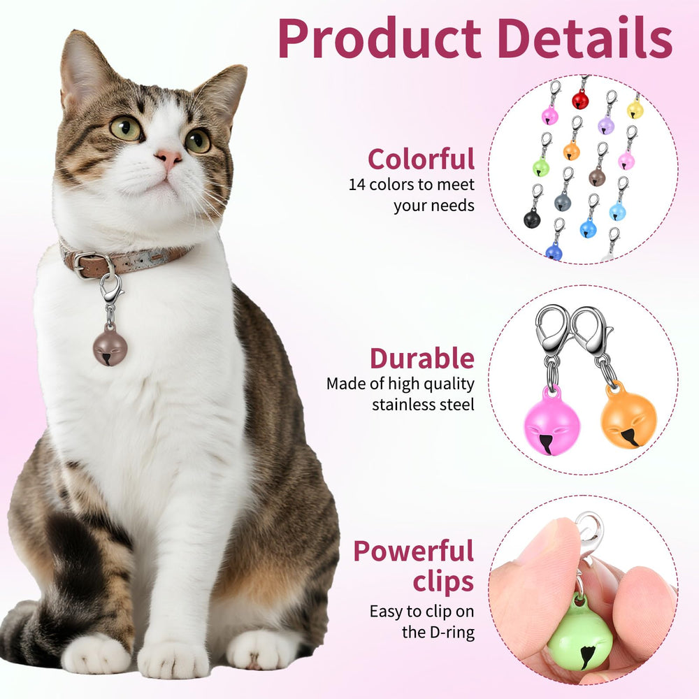 Campana Larrel para collar de gato pequeño, ligera y fácil de colocar.