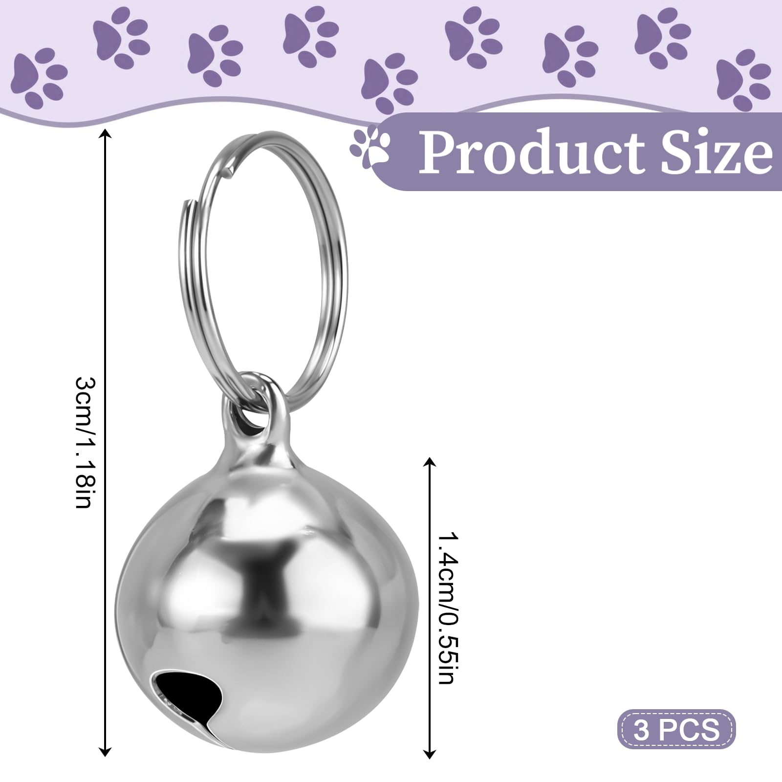 Campana Larrel de 14 mm de diámetro para collar de perro o gato.