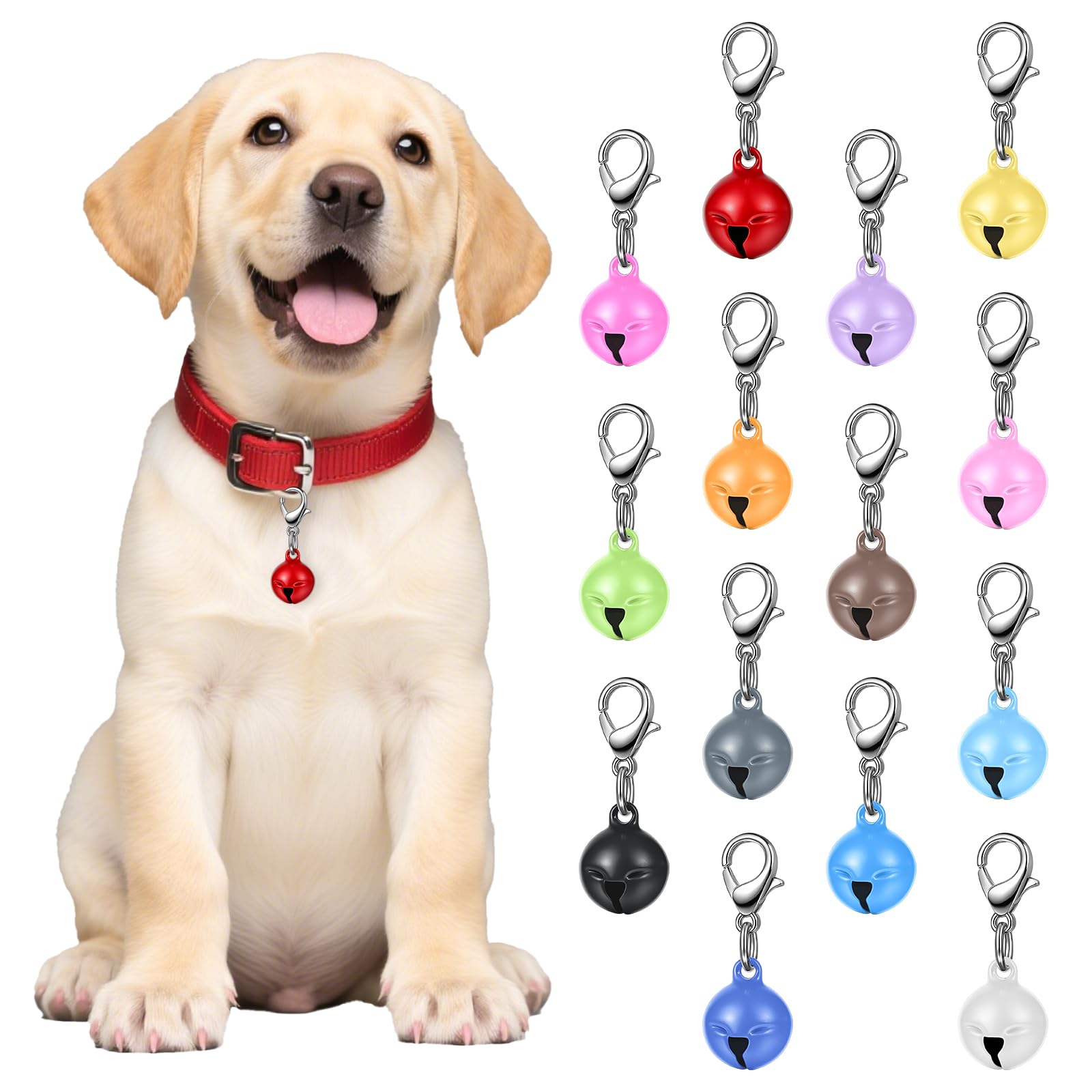 Campanas Larrel para collar de mascotas, 14 colores, mejora la visibilidad al exterior.