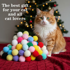 Larrel juego interactivo con pompones para gato.