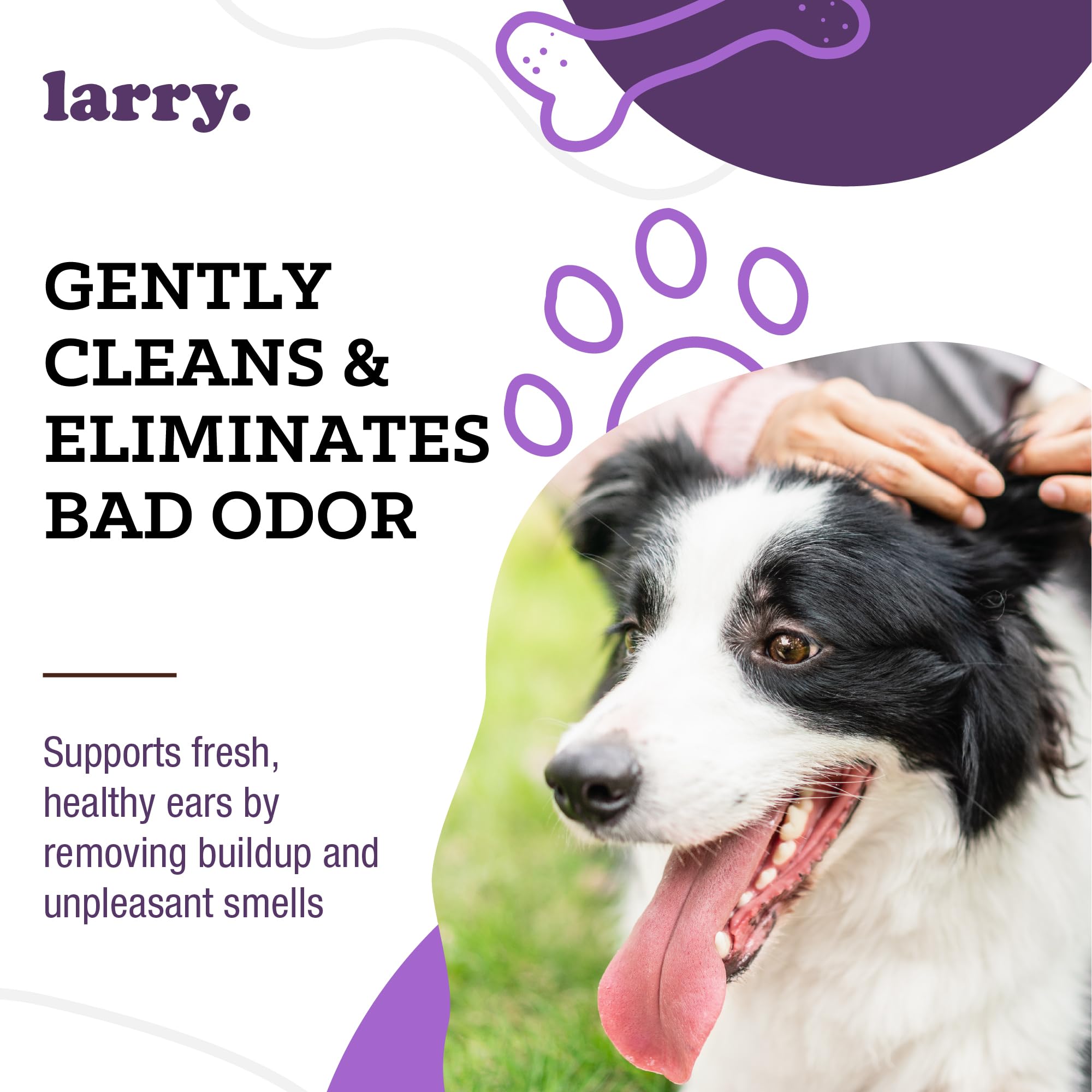 Larry Ear Cleaner para mascotas: uso tras baños o juegos al aire libre.