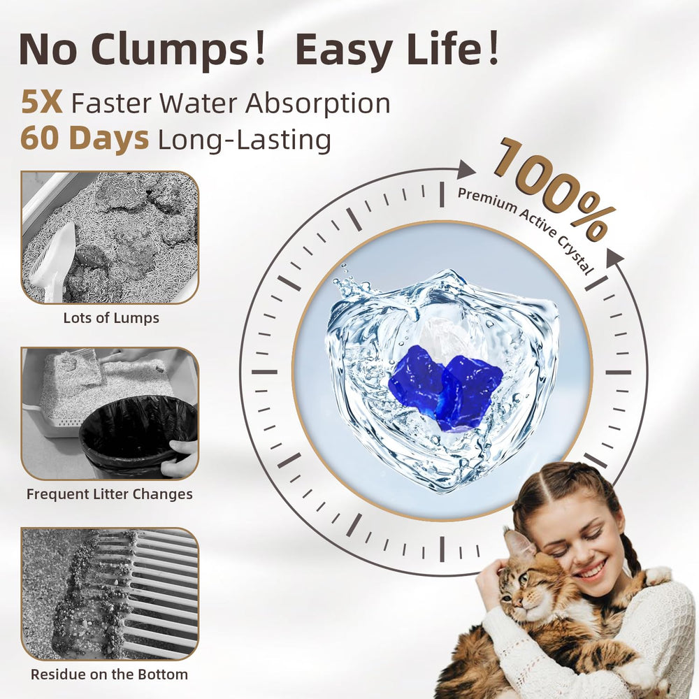 LaSyL Crystal Cat Litter sin grumos facilita la limpieza diaria