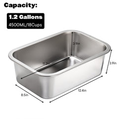 Lawei cuenco rectangular de acero inoxidable para dos perros, diseño duradero.