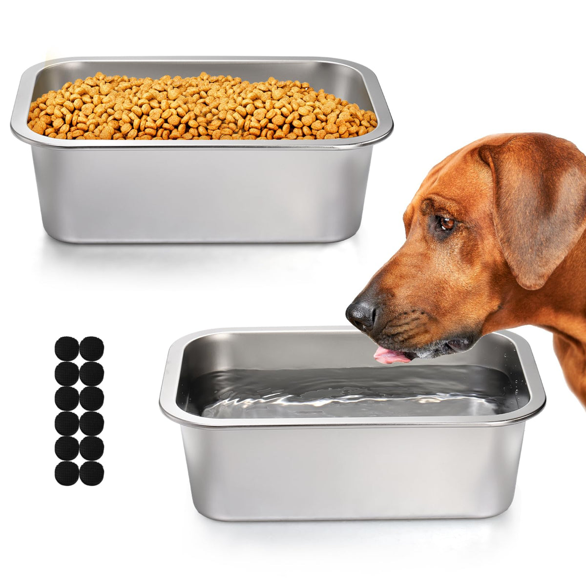 Lawei cuencos de acero inoxidable para perros grandes con alta capacidad de agua.
