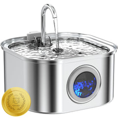 Fuente Lawfery para gatos en acero inoxidable, agua fresca continua para varias mascotas.